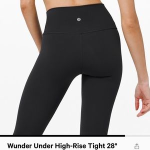 Lululemon Wunderunder full length black leggings 28”